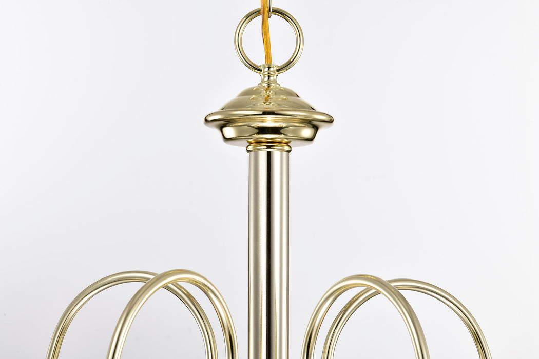 Ballerina Five Light Chandelier in Polished Brass