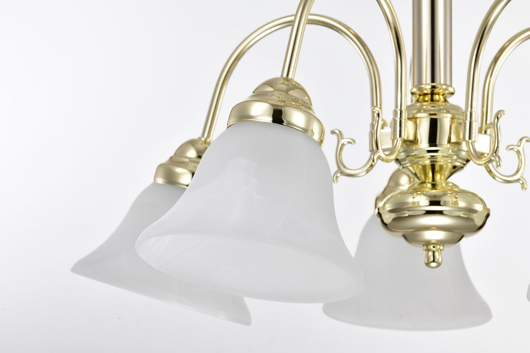 Ballerina Five Light Chandelier in Polished Brass