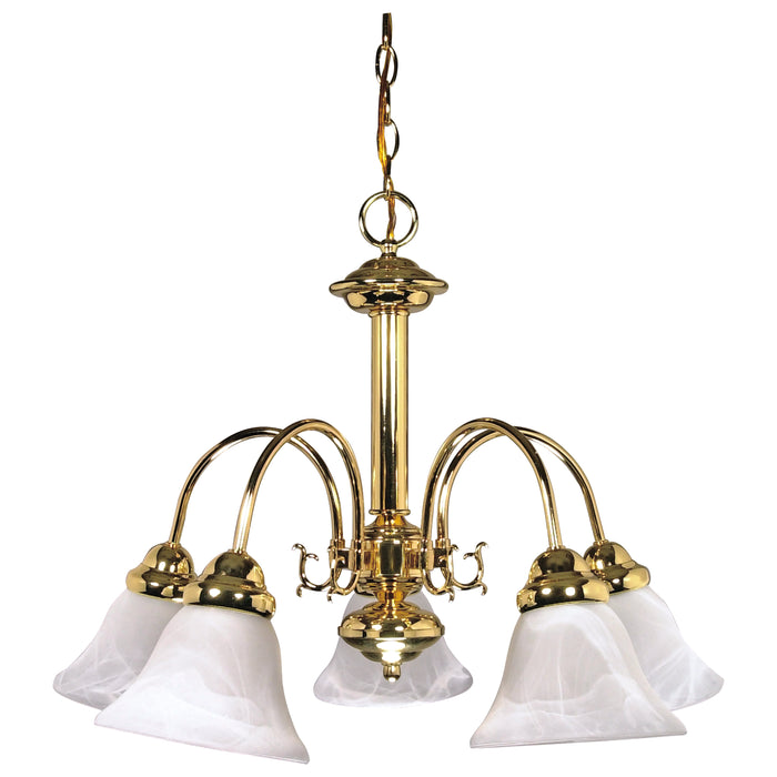 Ballerina Five Light Chandelier in Polished Brass