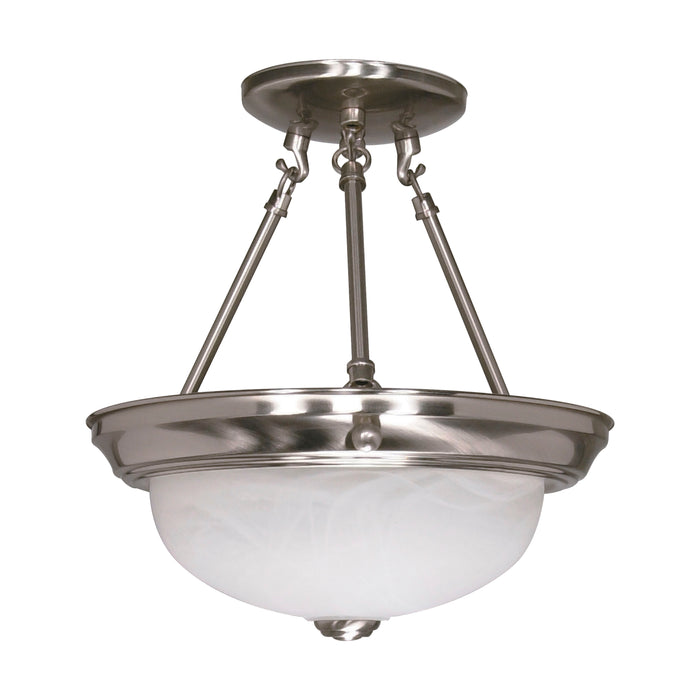 Two Light Semi Flush Mount in Brushed Nickel