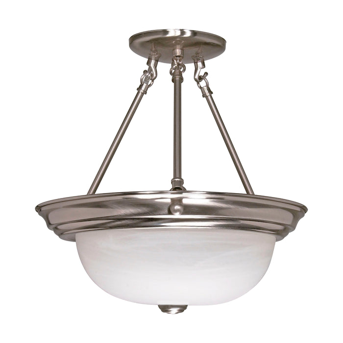 Two Light Semi Flush Mount in Brushed Nickel