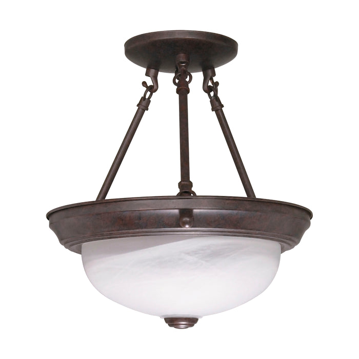 Two Light Semi Flush Mount in Old Bronze