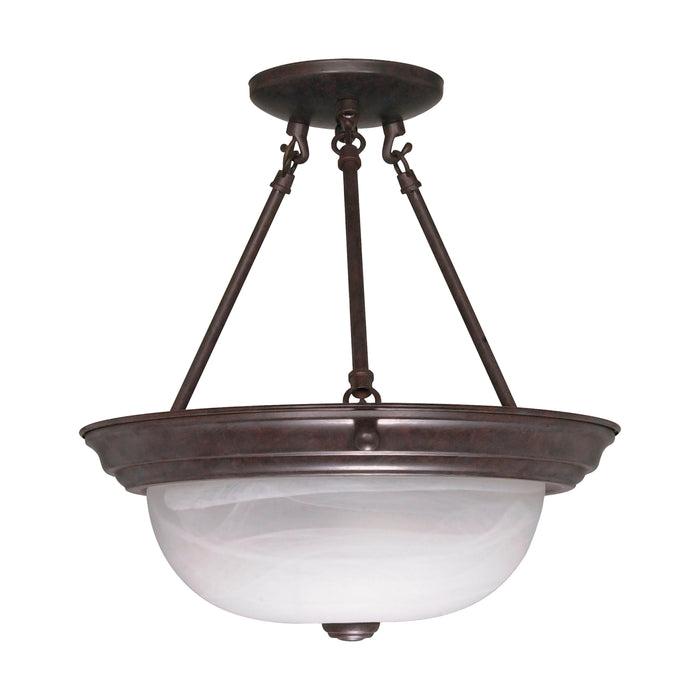 Two Light Semi Flush Mount in Old Bronze