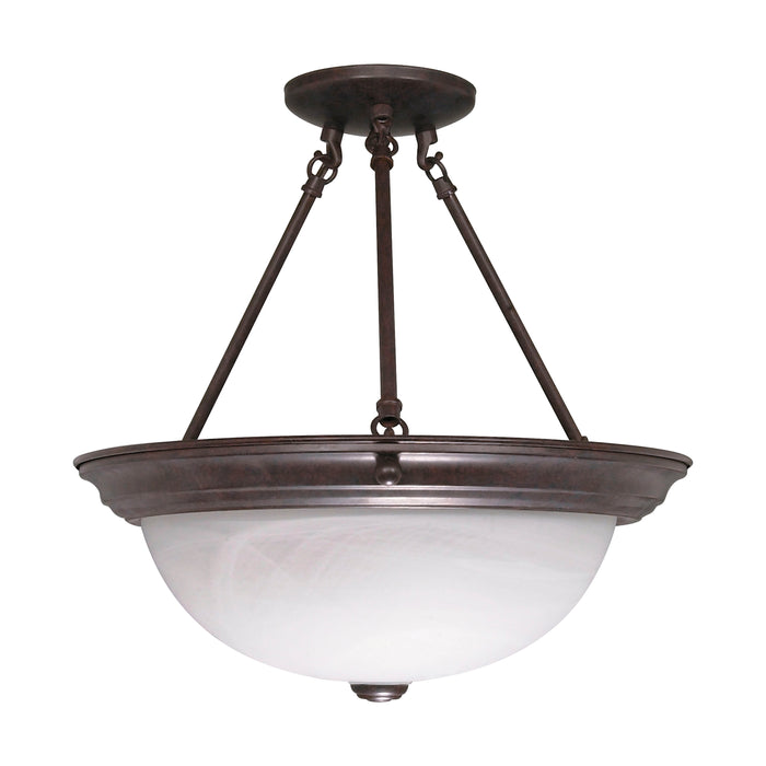 Three Light Semi Flush Mount in Old Bronze