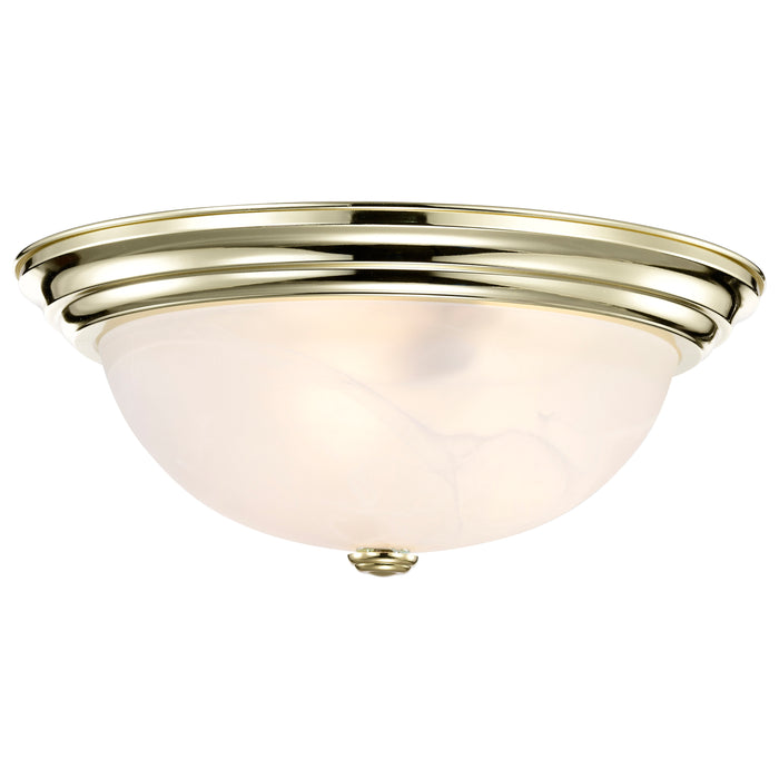 Flush Mounts Polished Brass Three Light Flush Mount in Polished Brass