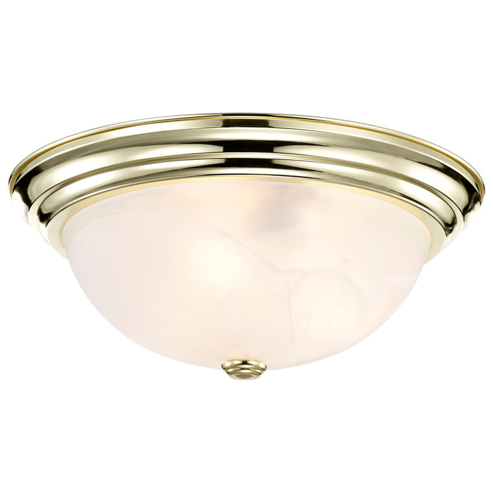 Flush Mounts Polished Brass Three Light Flush Mount in Polished Brass