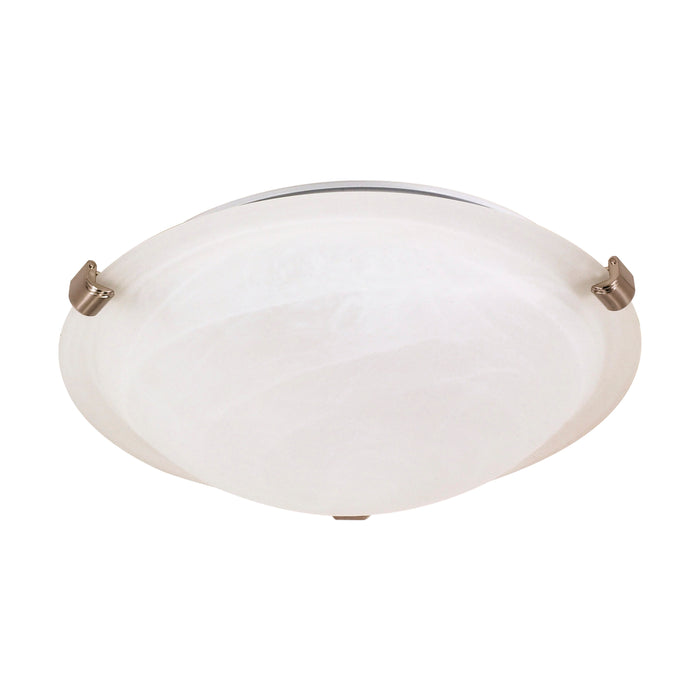 Tri Clip Brushed Nickel Two Light Flush Mount in Brushed Nickel