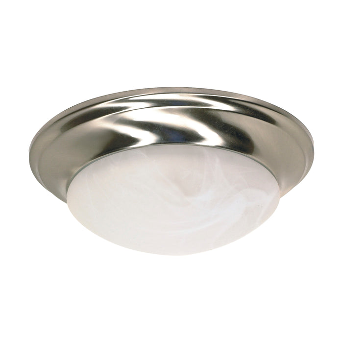 Twist and Lock Brushed Nickel One Light Flush Mount in Brushed Nickel