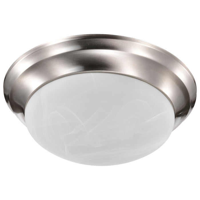 Twist and Lock Brushed Nickel Two Light Flush Mount in Brushed Nickel