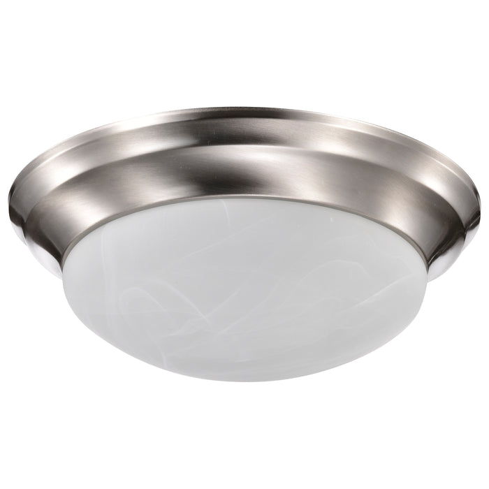 Twist and Lock Brushed Nickel Two Light Flush Mount in Brushed Nickel