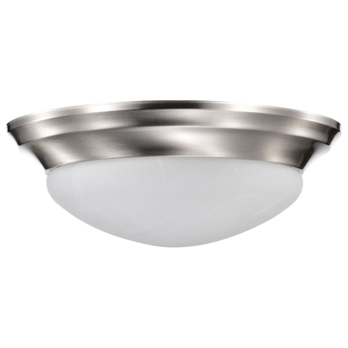 Twist and Lock Brushed Nickel Two Light Flush Mount in Brushed Nickel