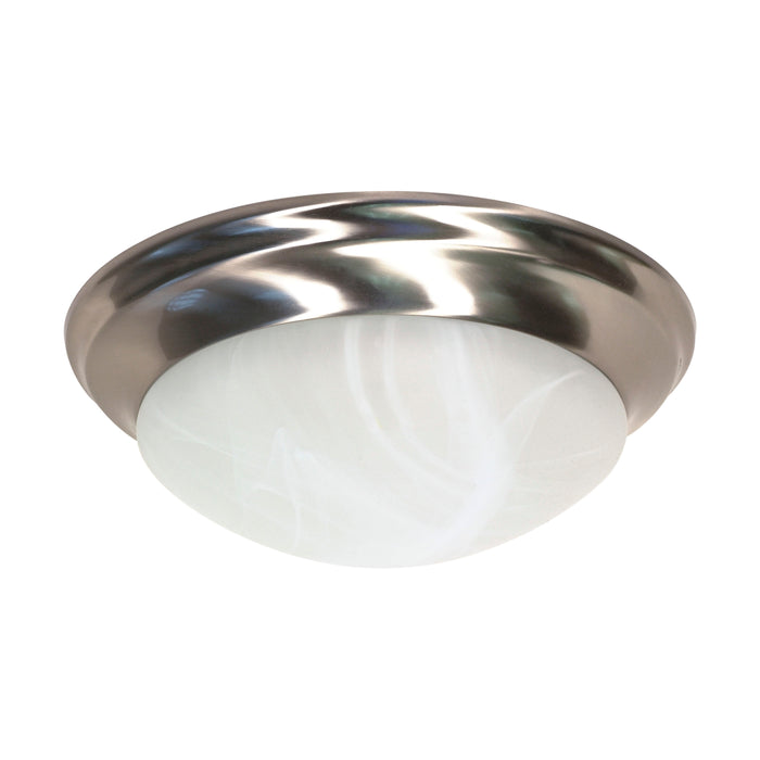 Twist and Lock Brushed Nickel Two Light Flush Mount in Brushed Nickel