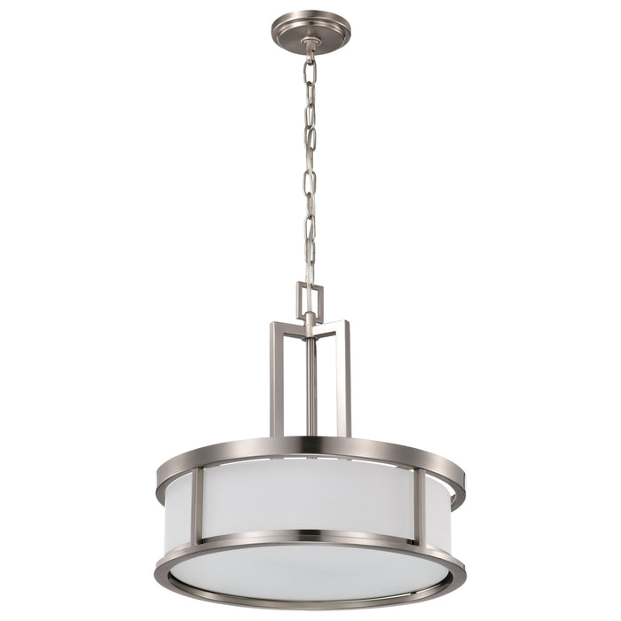 Odeon Four Light Pendant in Brushed Nickel