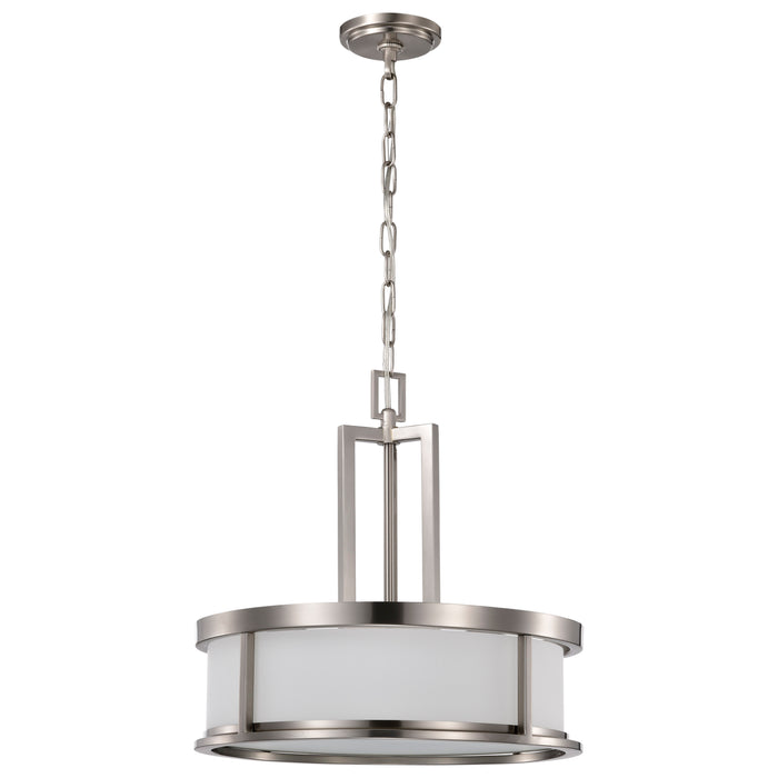 Odeon Four Light Pendant in Brushed Nickel