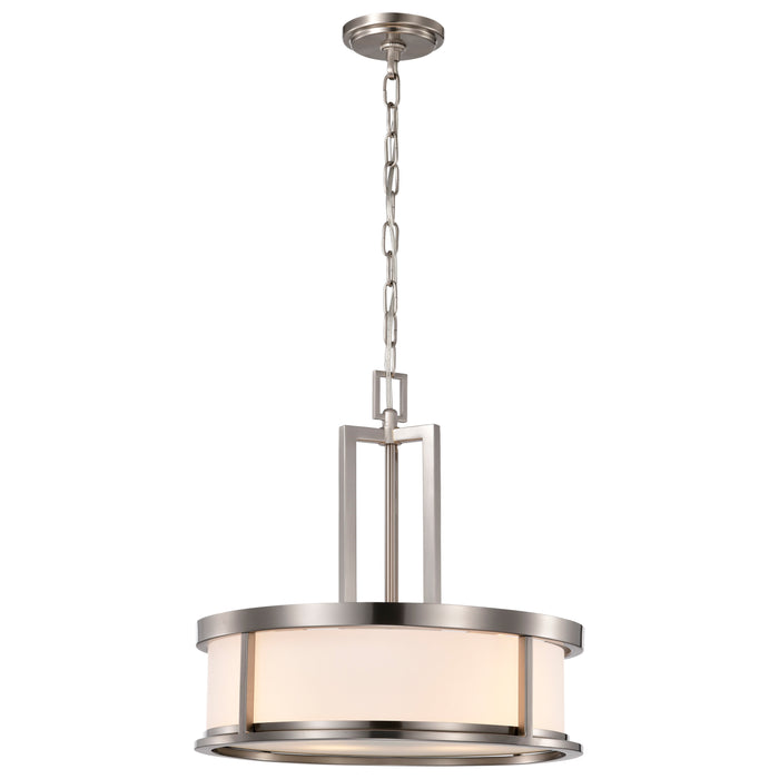 Odeon Four Light Pendant in Brushed Nickel