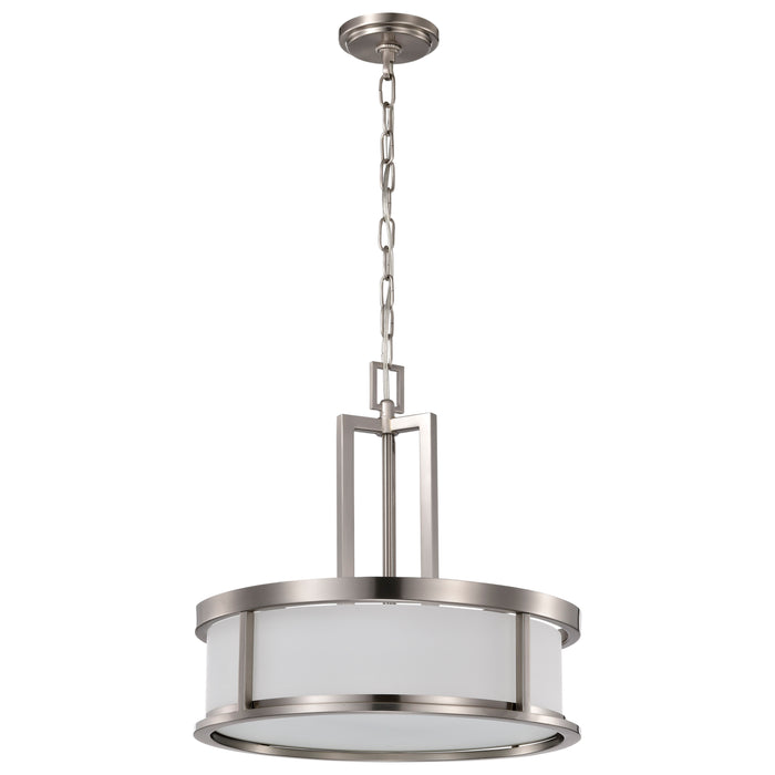 Odeon Four Light Pendant in Brushed Nickel