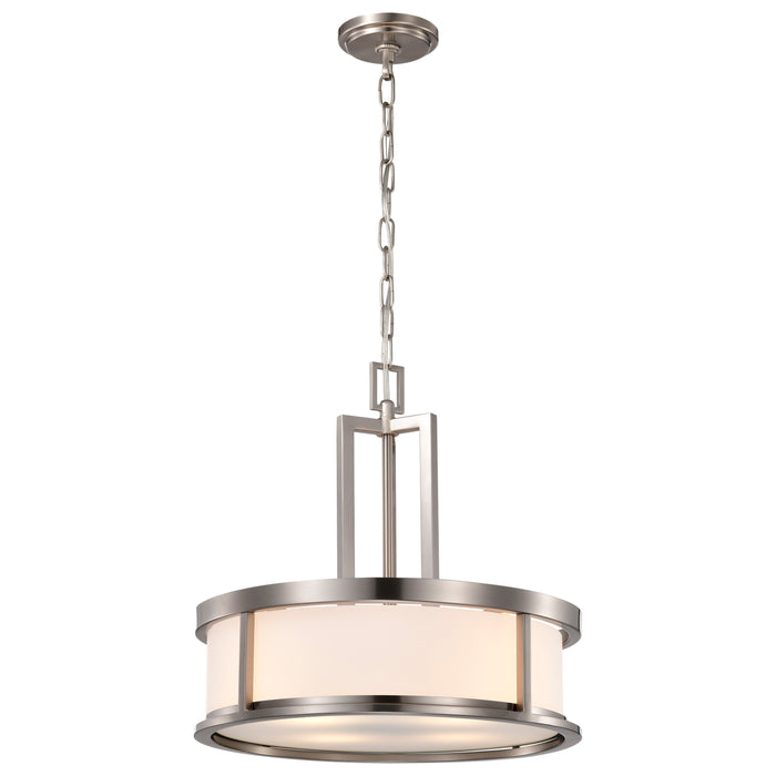 Odeon Four Light Pendant in Brushed Nickel