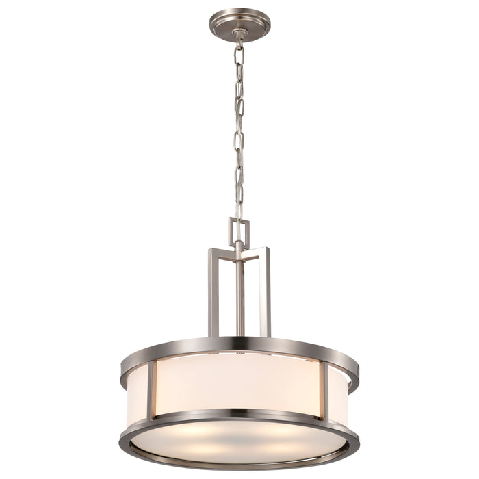 Odeon Four Light Pendant in Brushed Nickel