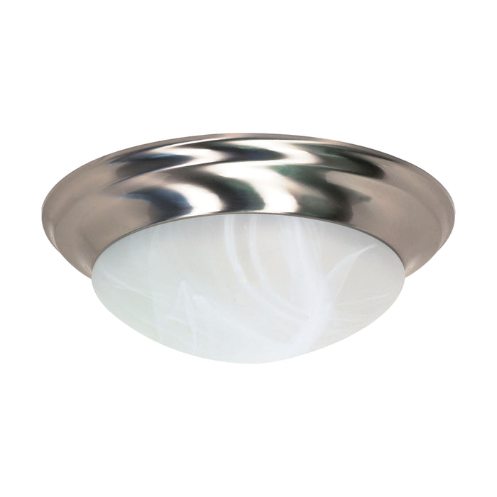 Twist and Lock Brushed Nickel Three Light Flush Mount in Brushed Nickel