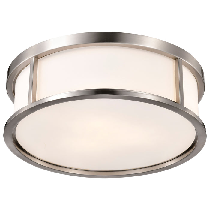 Odeon Three Light Flush Mount in Brushed Nickel