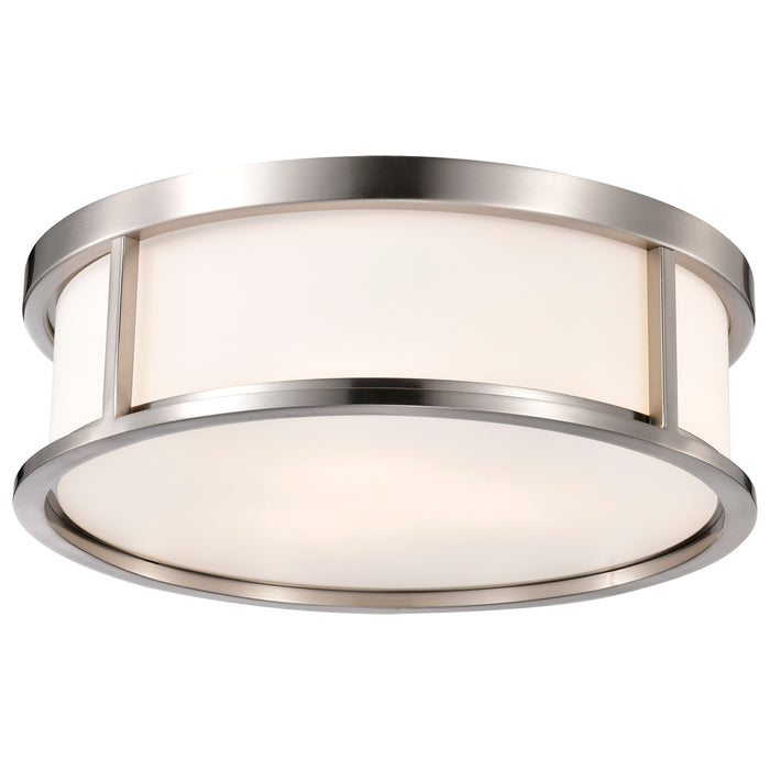 Odeon Three Light Flush Mount in Brushed Nickel