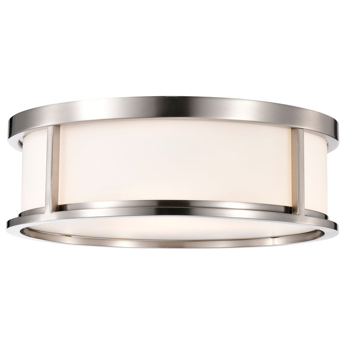 Odeon Three Light Flush Mount in Brushed Nickel