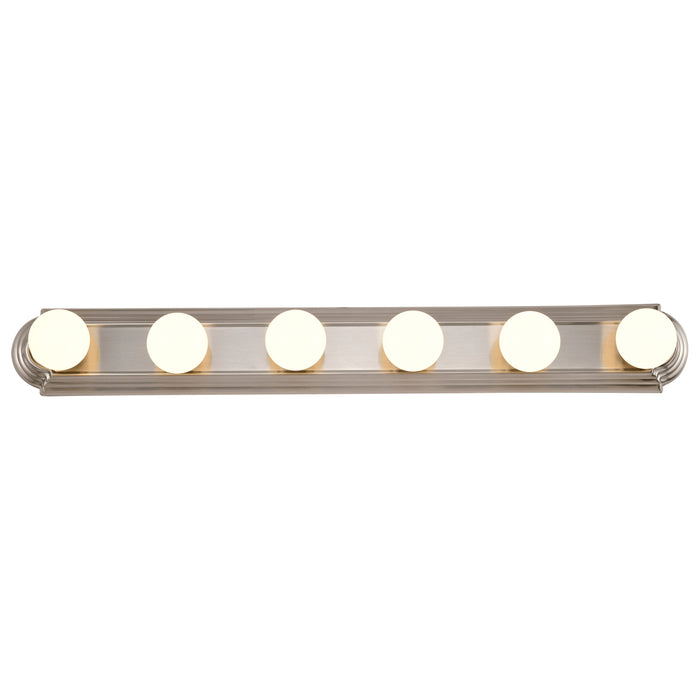 Six Light Vanity in Brushed Nickel