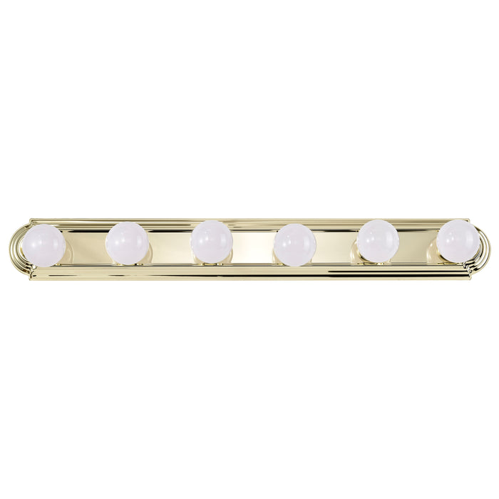 Six Light Vanity in Polished Brass