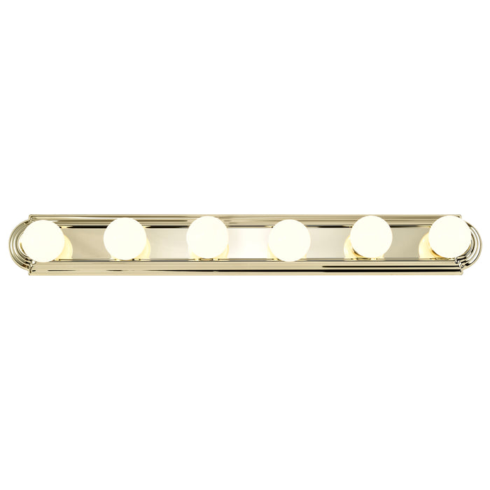 Six Light Vanity in Polished Brass