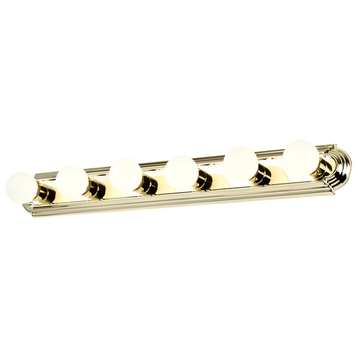 Six Light Vanity in Polished Brass
