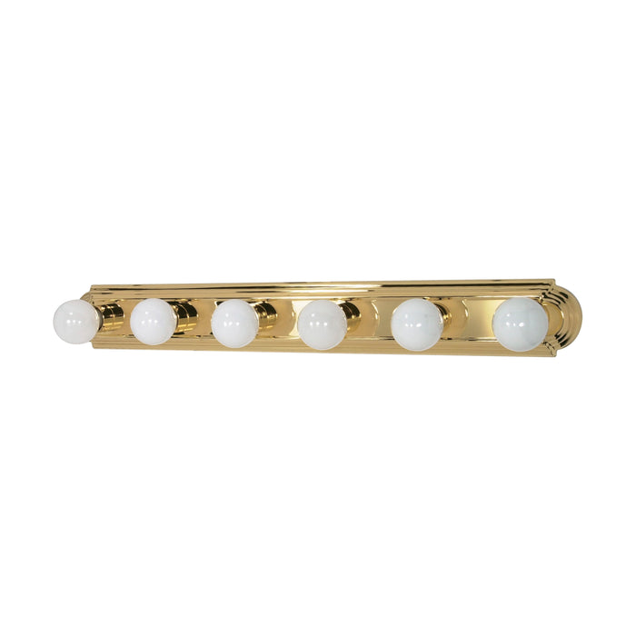 Six Light Vanity in Polished Brass