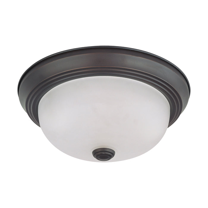 Close to Ceiling Mahogany Bronze Two Light Flush Mount in Mahogany Bronze