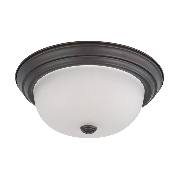 Close to Ceiling Mahogany Bronze Two Light Flush Mount in Mahogany Bronze