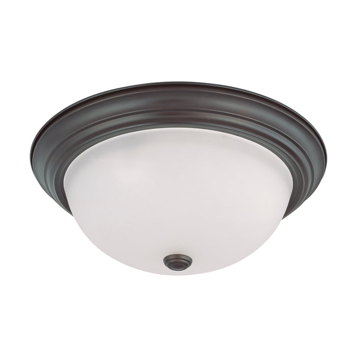 Close to Ceiling Mahogany Bronze Three Light Flush Mount in Mahogany Bronze