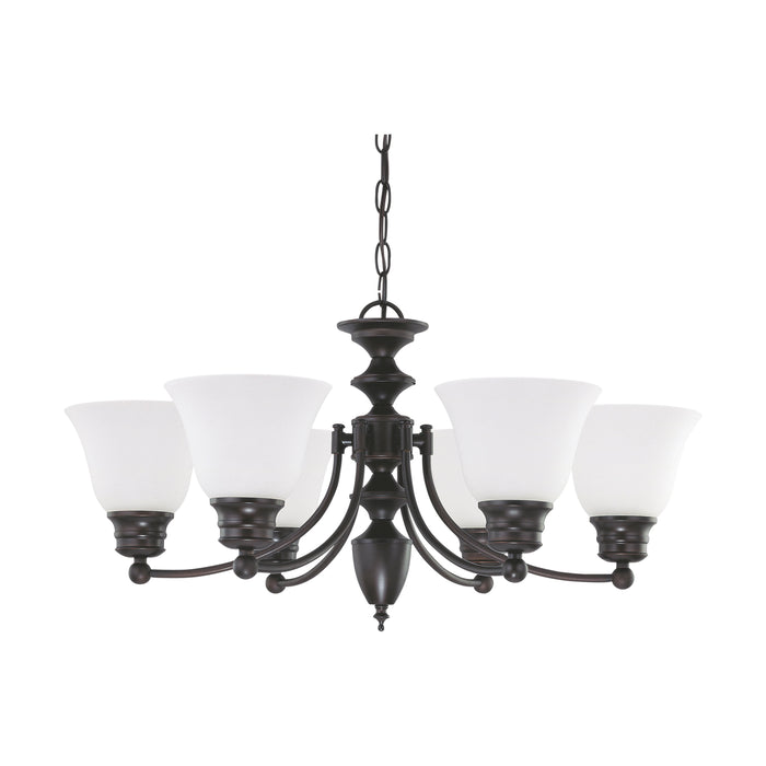 Empire Six Light Chandelier in Mahogany Bronze