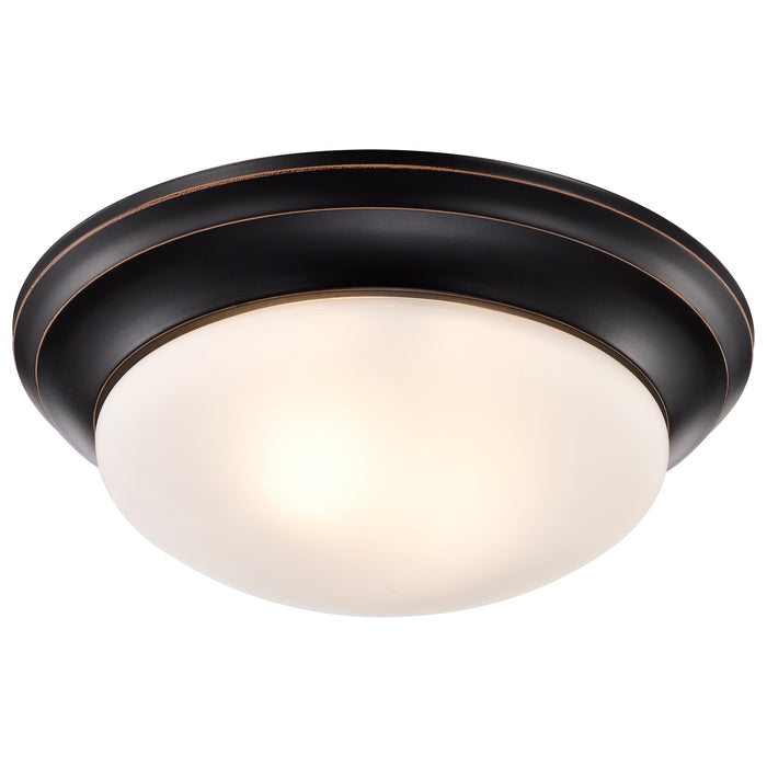 Close to Ceiling Mahogany Bronze Two Light Flush Mount in Mahogany Bronze