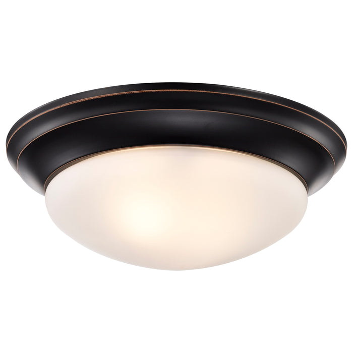 Close to Ceiling Mahogany Bronze Two Light Flush Mount in Mahogany Bronze