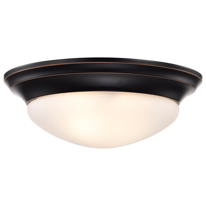 Close to Ceiling Mahogany Bronze Two Light Flush Mount in Mahogany Bronze