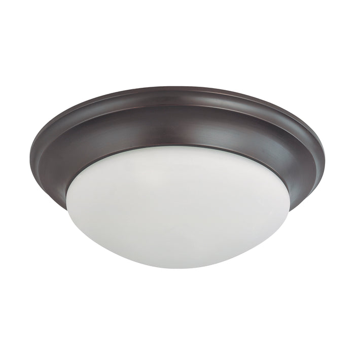 Close to Ceiling Mahogany Bronze Three Light Flush Mount in Mahogany Bronze