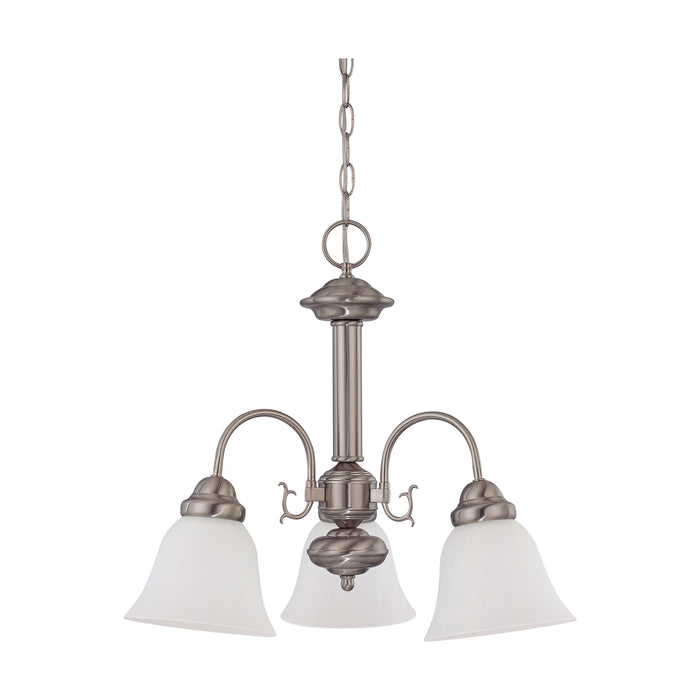 Ballerina Three Light Chandelier in Brushed Nickel