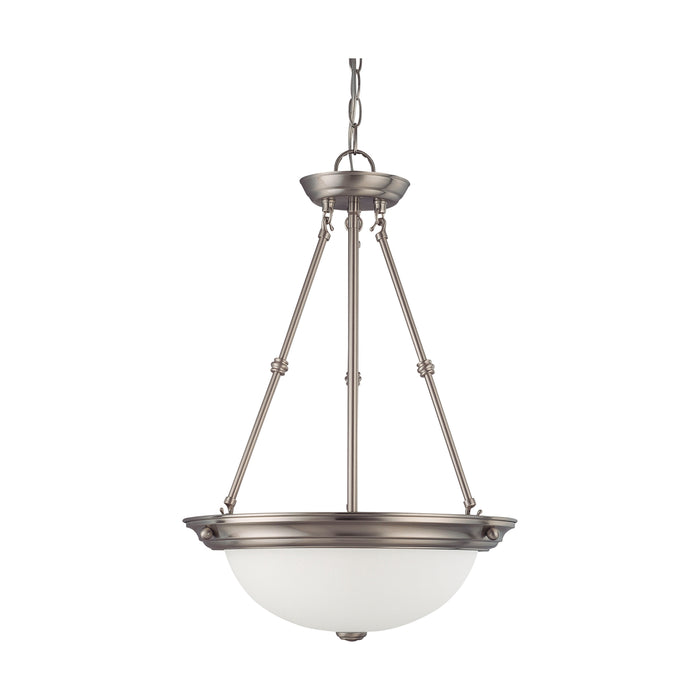 Pendants Brushed Nickel Three Light Pendant in Brushed Nickel