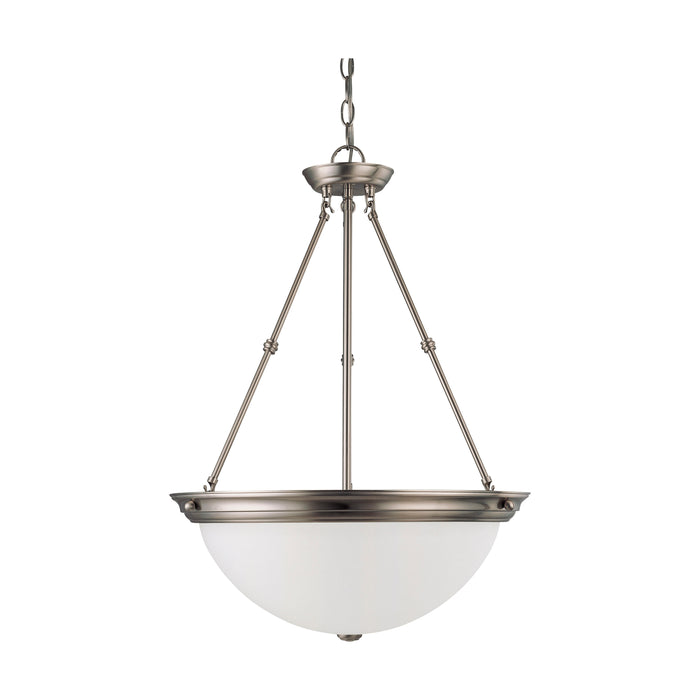 Pendants Brushed Nickel Three Light Pendant in Brushed Nickel