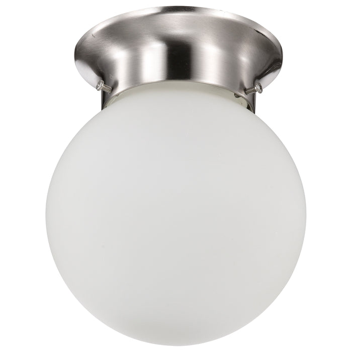 Close to Ceiling Brushed Nickel One Light Flush Mount in Brushed Nickel