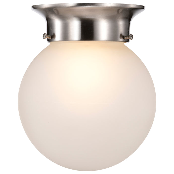 Close to Ceiling Brushed Nickel One Light Flush Mount in Brushed Nickel