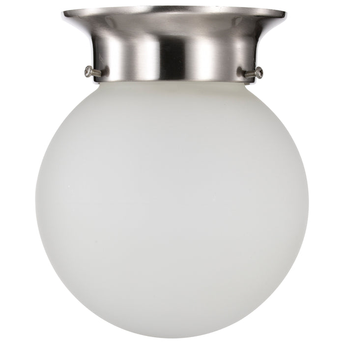 Close to Ceiling Brushed Nickel One Light Flush Mount in Brushed Nickel