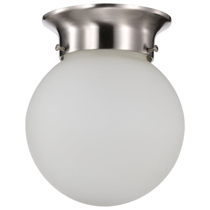 Close to Ceiling Brushed Nickel One Light Flush Mount in Brushed Nickel