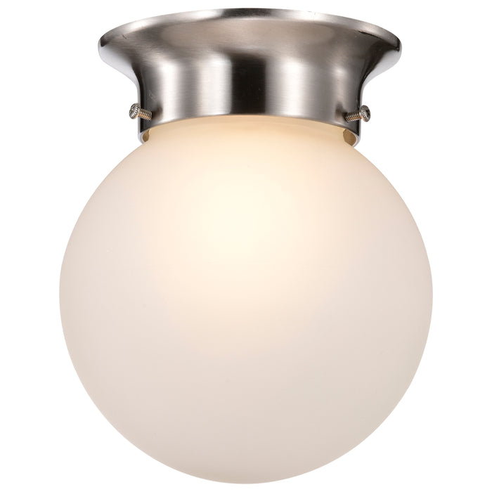 Close to Ceiling Brushed Nickel One Light Flush Mount in Brushed Nickel