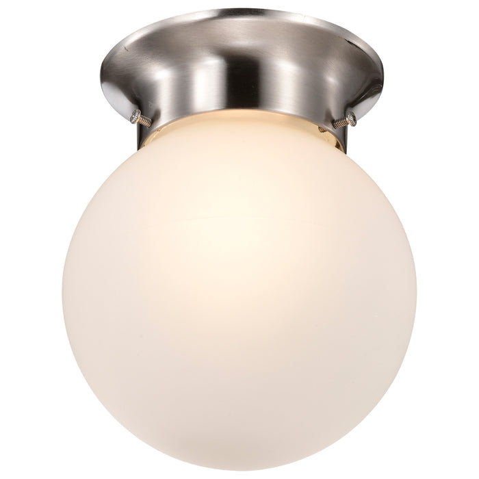 Close to Ceiling Brushed Nickel One Light Flush Mount in Brushed Nickel