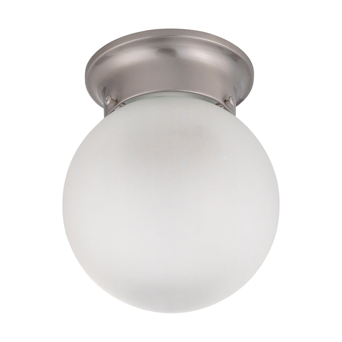 Close to Ceiling Brushed Nickel One Light Flush Mount in Brushed Nickel