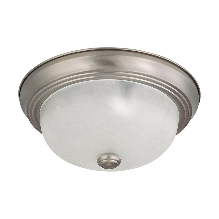 Close to Ceiling Brushed Nickel Two Light Flush Mount in Brushed Nickel